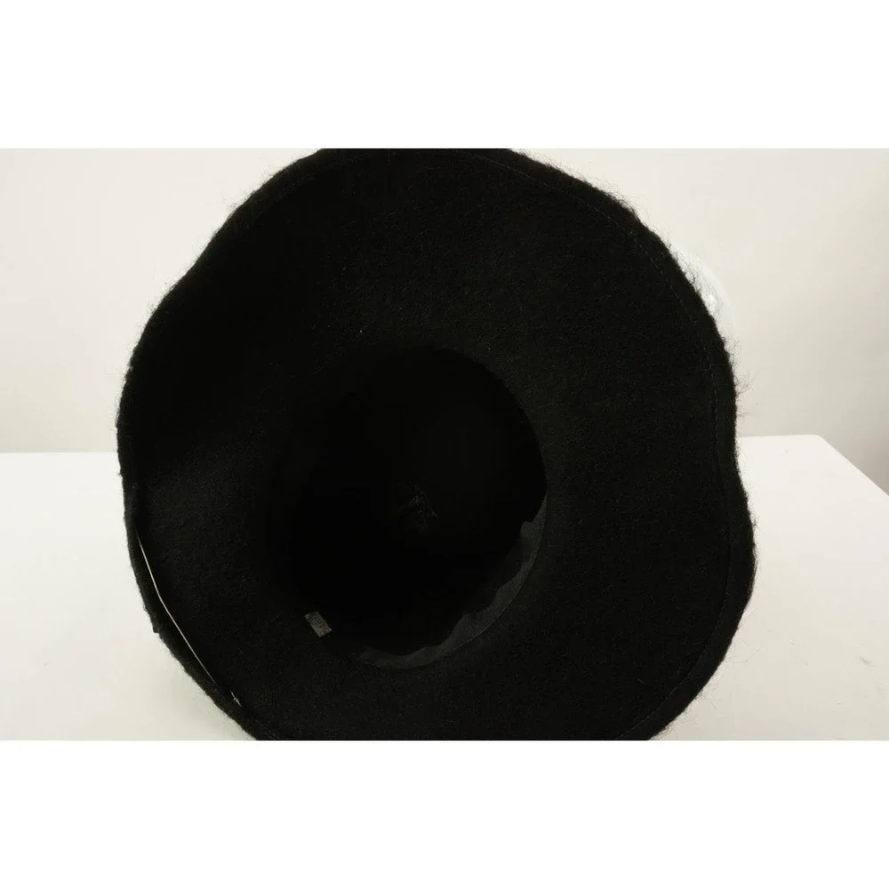 Vintage 1940s-50s Mahara Mohair Wool Bow Fedora Hat Black Union‎ Made in USA 6